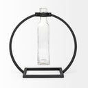 Monica II Tall Black Metal Glass Bottle Vase - Default Title