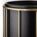 Pianta 13 x 21 Set of Two Black Metal Insert Brass Frame Plant Stands - Default Title