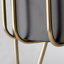 Pianta 13 x 21 Set of Two Black Metal Insert Brass Frame Plant Stands - Default Title