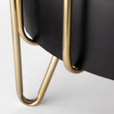 Pianta 13 x 21 Set of Two Black Metal Insert Brass Frame Plant Stands - Default Title