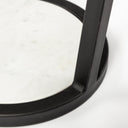 Bombola I Small 15L x 15W White Round Marble Top WBlack Metal Frame Accent Table - Default Title