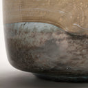Nasser I Short BlueGoldChrome Urn Style Glass Vase - Default Title