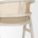 Tabitha 2675 Seat Height Beige FabricRattan Seat Blonde Wood Frame Counter Stool - Default Title