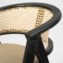 Tabitha I Black Wooden Frame Linen Wrap Seat Dining Chair - Default Title