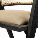 Tabitha I Black Wooden Frame Linen Wrap Seat Dining Chair - Default Title