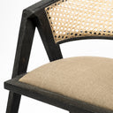 Tabitha I Black Wooden Frame Linen Wrap Seat Dining Chair - Default Title