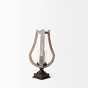 Brillion Small Rustic Wood Metal Table Candle Holder - Default Title