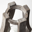 Brillion Small Rustic Wood Metal Table Candle Holder - Default Title