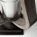 Brillion Small Rustic Wood Metal Table Candle Holder - Default Title