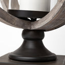 Brillion Large Rustic Wood Metal Table Candle Holder - Default Title