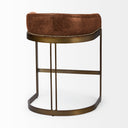 Hollyfield II Brown Leather Seat Gold Metal Base Stool - Default Title