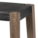 Nell 26 Seat Height Black Metal Seat Foot Rest With Brown Wood Legs Stool - Default Title