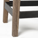 Nell 26 Seat Height Black Metal Seat Foot Rest With Brown Wood Legs Stool - Default Title