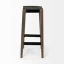 Nell 30 Seat Height Black Metal Seat Foot Rest With Brown Wood Legs Stool - Default Title