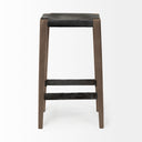Nell 30 Seat Height Black Metal Seat Foot Rest With Brown Wood Legs Stool - Default Title