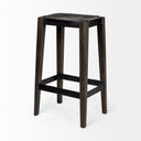 Nell 30 Seat Height Black Metal Seat Foot Rest With Black Wood Legs Stool - Default Title
