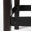 Nell 30 Seat Height Black Metal Seat Foot Rest With Black Wood Legs Stool - Default Title