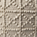 Leroy Square Cream Wool Pouf w Popcorn Detail - Default Title