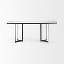 Tanner I 71L x 35W Rectangular White Marble W Metal Base Dining Table - Default Title