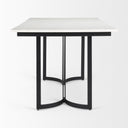 Tanner I 71L x 35W Rectangular White Marble W Metal Base Dining Table - Default Title