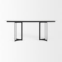 Tanner I 71L x 35W Rectangular White Marble W Metal Base Dining Table - Default Title