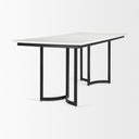 Tanner I 71L x 35W Rectangular White Marble W Metal Base Dining Table - Default Title