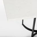 Tanner I 71L x 35W Rectangular White Marble W Metal Base Dining Table - Default Title