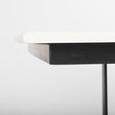 Tanner I 71L x 35W Rectangular White Marble W Metal Base Dining Table - Default Title