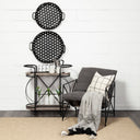 Lito Set of 2 Black Woven Metal Round Serving Trays - Default Title
