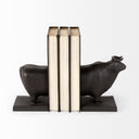 Taurus III Set of 2 9L x 4W Black Cast Aluminum Bull Bookends - Default Title