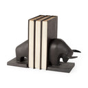 Tauro III Set of 2 10L x 5W Black Cast Aluminum Raging Bull Bookends - Default Title