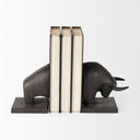 Tauro III Set of 2 10L x 5W Black Cast Aluminum Raging Bull Bookends - Default Title