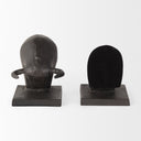 Tauro III Set of 2 10L x 5W Black Cast Aluminum Raging Bull Bookends - Default Title