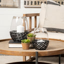 Reena II Large Black Woven Metal Base Table Candle Holder - Default Title