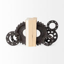 Cogsworth Set of 2 14L x 4W Brown Resin Industrial Gear Bookends - Default Title