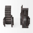 Cogsworth Set of 2 14L x 4W Brown Resin Industrial Gear Bookends - Default Title