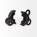 Cogsworth Set of 2 14L x 4W Brown Resin Industrial Gear Bookends - Default Title