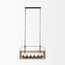 Josie 42x145x20 Natural Wood Chassis Six Light Chandelier - Default Title