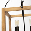 Josie 42x145x20 Natural Wood Chassis Six Light Chandelier - Default Title