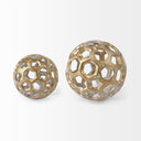 Moyer I Small 3L x 3W Gold Metal Hollow Decorative Orb - Default Title