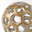 Moyer I Small 3L x 3W Gold Metal Hollow Decorative Orb - Default Title