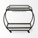 Chriselle Black Metal And Glass Two Tier Bar Cart - Default Title