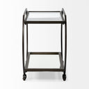 Chriselle Black Metal And Glass Two Tier Bar Cart - Default Title