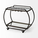 Chriselle Black Metal And Glass Two Tier Bar Cart - Default Title