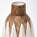 Sisko I Short Rustic Brown White Ceramic Vase - Default Title