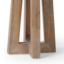 Astra Small Light Brown Wood Pedestal Base Table Candle Holder - Default Title