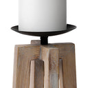Astra Large Light Brown Wood Pedestal Base Table Candle Holder - Default Title
