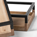 Ross Set of 2 Natural Wood W Black Metal Nesting Trays - Default Title
