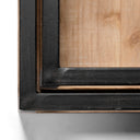 Ross Set of 2 Natural Wood W Black Metal Nesting Trays - Default Title