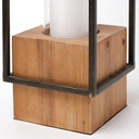 Orionis Large Wood w Black Metal Lantern Candle Holder - Default Title